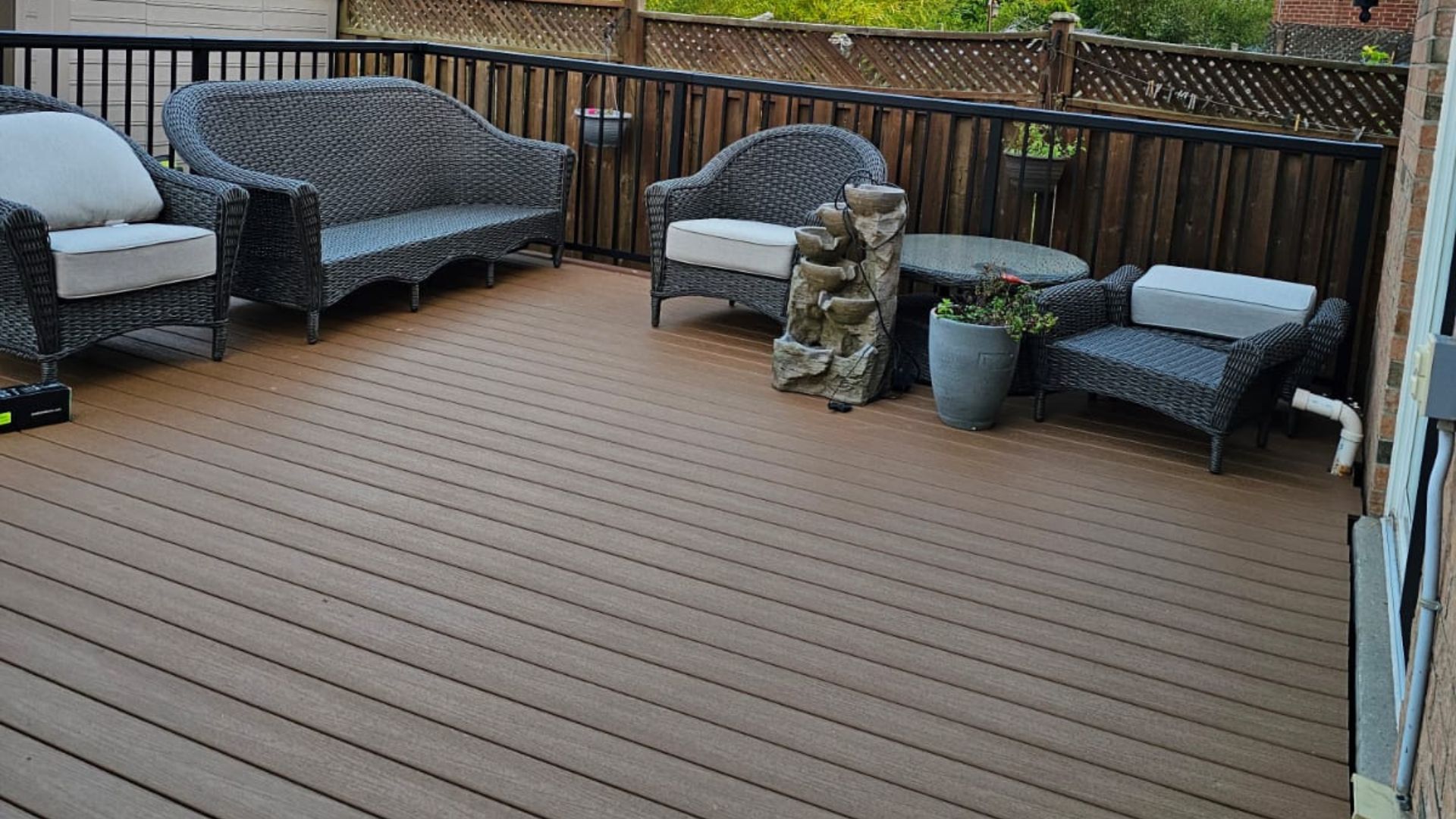 Completed deck and fence project by TurnKey Renovations