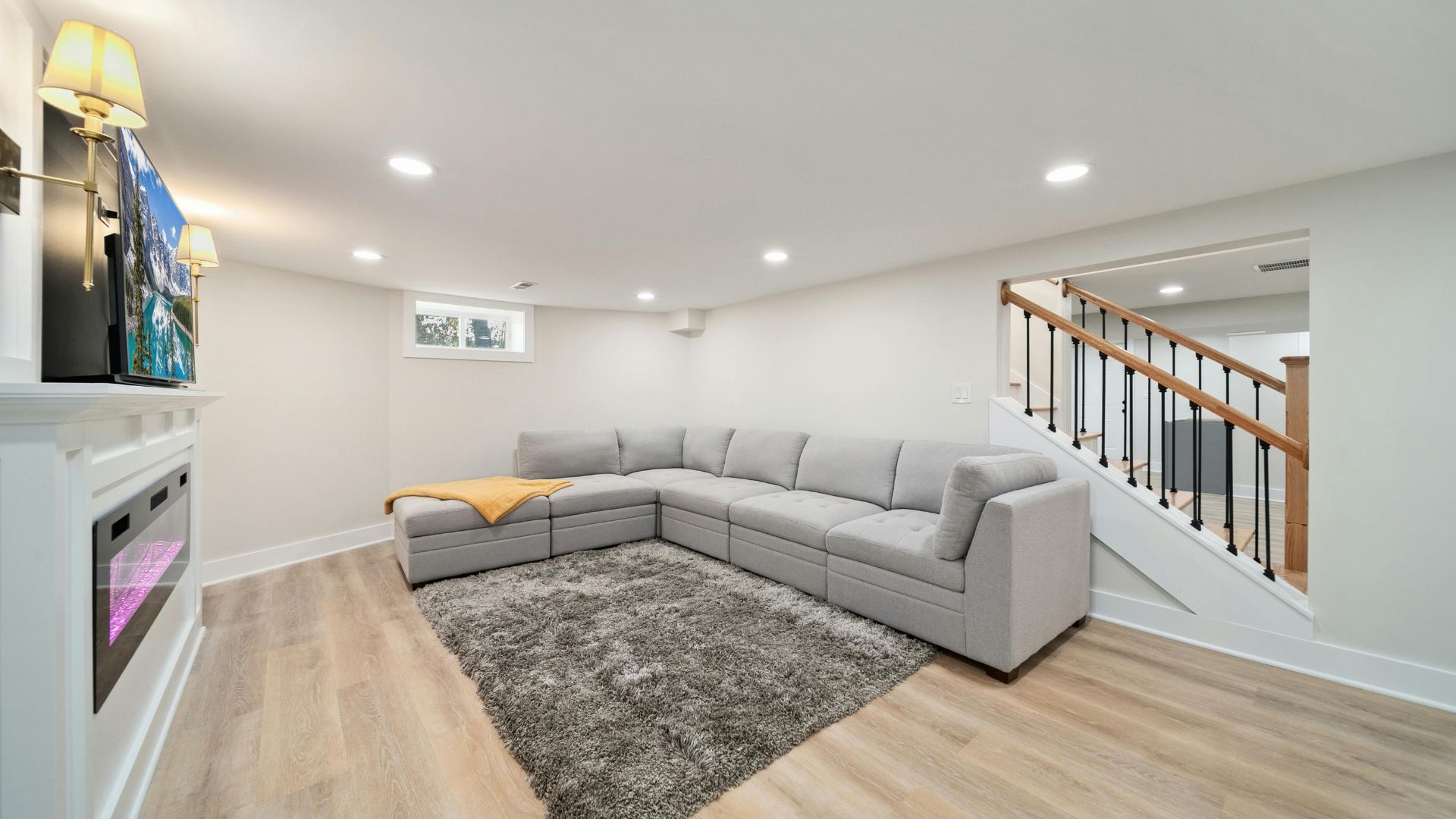 Completed basement renovation project by TurnKey Renovations